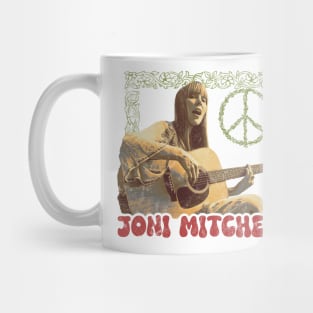 Joni Mitchell Vintage Flower Power Fanart Style Design Mug